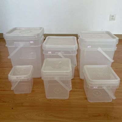 Personnalisé 1 2 gallons 4 gallons 5 gallons 6 gallons de graines carrées claires seau en plastique Personnaliser OUI