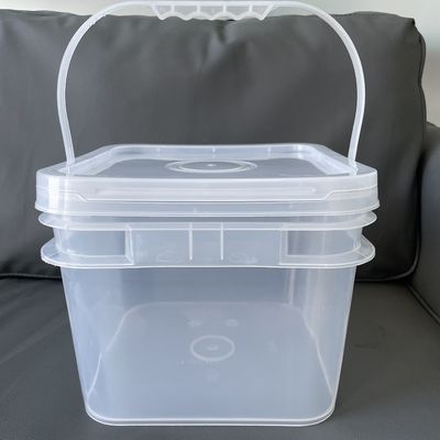Personnalisé 1 2 gallons 4 gallons 5 gallons 6 gallons de graines carrées claires seau en plastique Personnaliser OUI