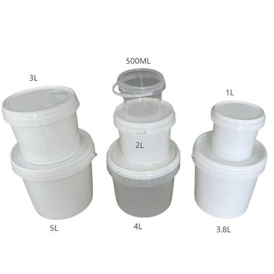Seau en plastique chimique de 4 litres avec couvercle et poignée