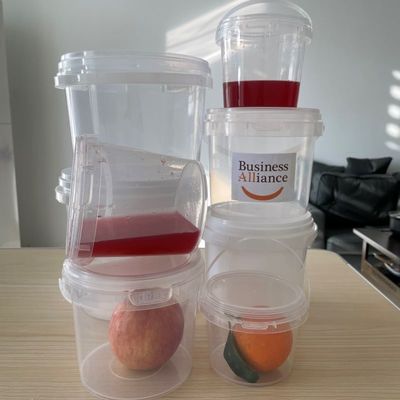 Personnaliser Ronde 300ml 500ml 750ml 1L Bouteille en plastique clair avec taille personnalisable