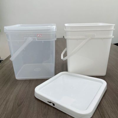 Contenant de biscuits 15L Bouteille en plastique carré avec matériau HDPE et dessin imprimé