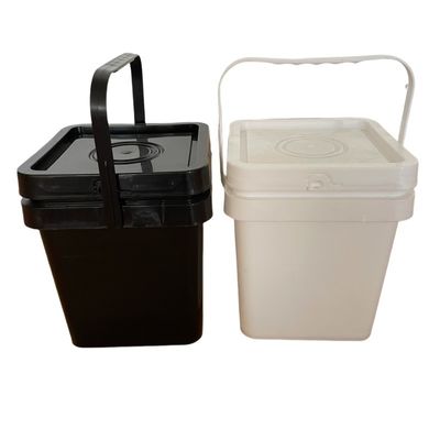 Seau en plastique carré pour emballage de boissons Tailles complètes 5L 15L Épaisseur de 1,0 à 2,5 mm