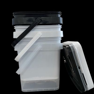 Seau en plastique carré pour emballage de boissons Tailles complètes 5L 15L Épaisseur de 1,0 à 2,5 mm