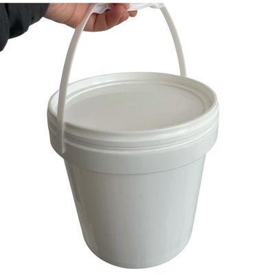 1L 2L 3L 4L 5L Seau en plastique rond blanc avec couvercle personnalisable et durable