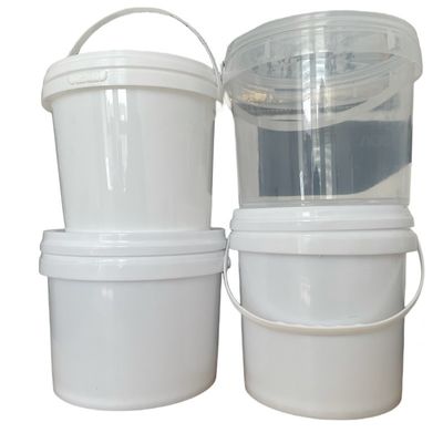 1L 2L 3L 4L 5L Seau en plastique rond blanc avec couvercle personnalisable et durable