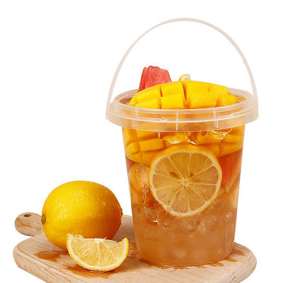 8 oz 12 oz 24 oz 32 oz Fruit Yogurt lait Thé à emporter Seau de boisson en plastique avec couvercle et moderne