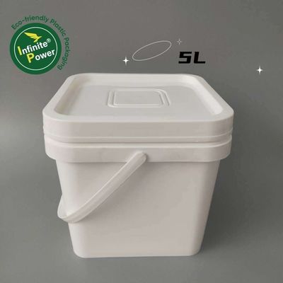Bouteille en plastique imprimée IML à carré industriel transparente ou blanche pour conteneur d'aliments pour animaux