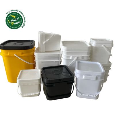 Bouteille en plastique imprimée IML à carré industriel transparente ou blanche pour conteneur d'aliments pour animaux