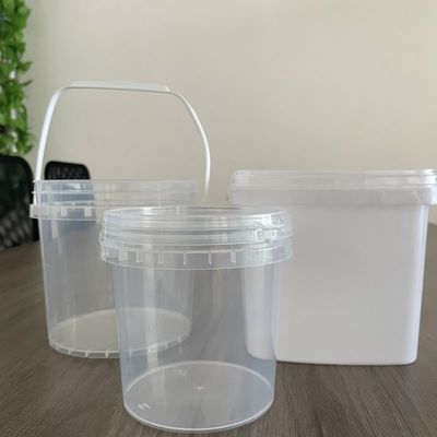 Contenant de crème glacée Seau en plastique de qualité alimentaire avec couvercle et poignée Épaisseur de 1,0 à 2,5 mm