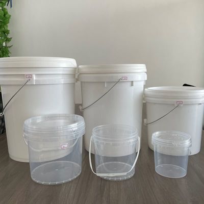Seau en plastique rond de 300 ml-15 L avec couvercle et poignée