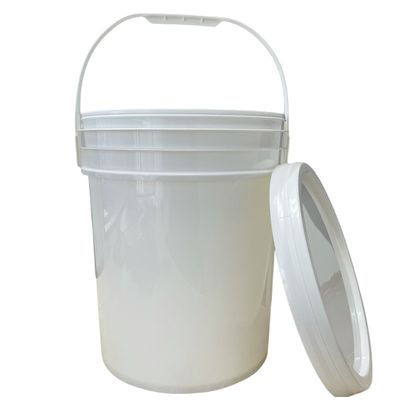 Seau en plastique rond de 300 ml-15 L avec couvercle et poignée