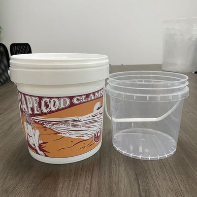1 gallon de seau en plastique HDPE Impression personnalisée du logo pour le transport de fruits de mer