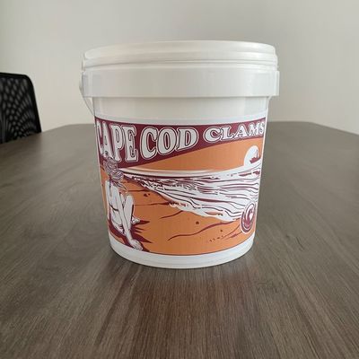 1 gallon de seau en plastique HDPE Impression personnalisée du logo pour le transport de fruits de mer