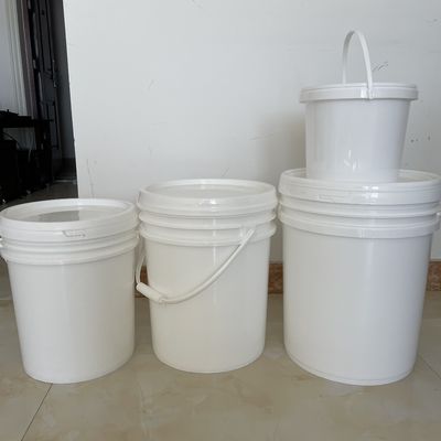 Impression à écran de soie Seau en plastique rond avec poêle à poignée métallique 3L 4L 5L 8L 10L 5 gallons