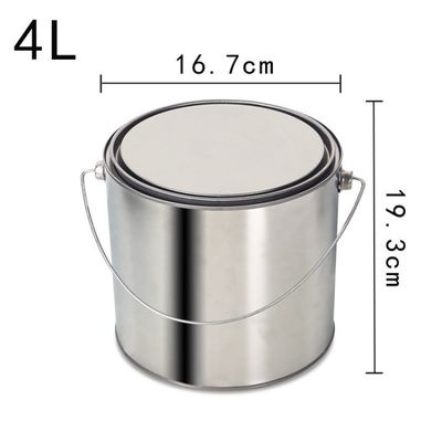 1L-5L Bouteille en métal rond personnalisé pour la peinture et la sauce avec ou sans poignée