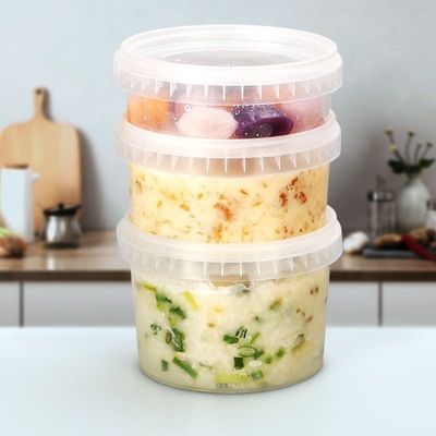 Récipient en plastique rond ou carré sur mesure avec couvercle 300 ml 500 ml 750 ml 1 litre