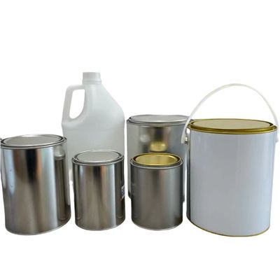 Personnalisez votre emballage bocal en métal rond 1L-5L avec poignée pour la peinture et la sauce