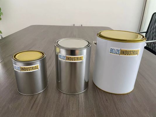 Personnalisez votre emballage bocal en métal rond 1L-5L avec poignée pour la peinture et la sauce