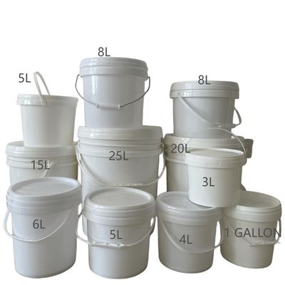 Bucket en plastique à couvercle ouvert et fermé facile en tailles 3L-25L pour des applications personnalisées
